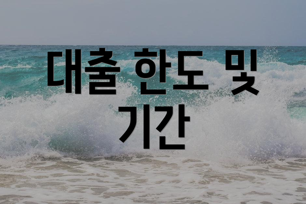 대출 한도 및 기간