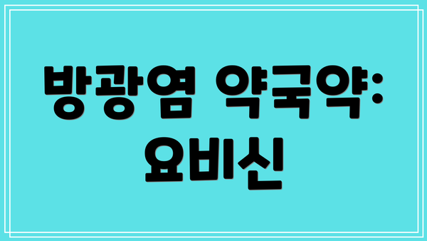 방광염 약국약: 요비신