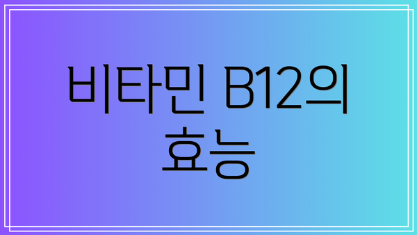 비타민 B12의 효능