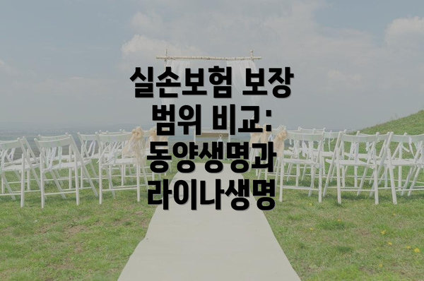 실손보험 보장 범위 비교: 동양생명과 라이나생명