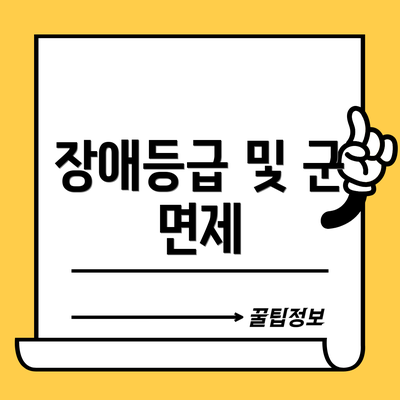 장애등급 및 군 면제