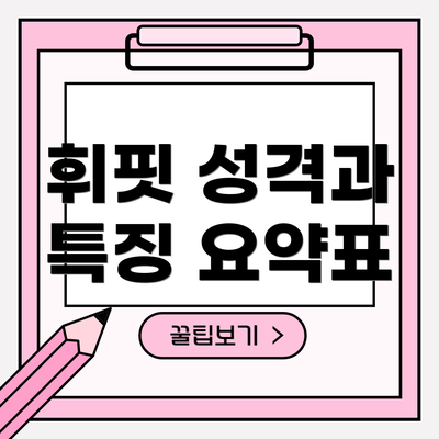 휘핏 성격과 특징 요약표