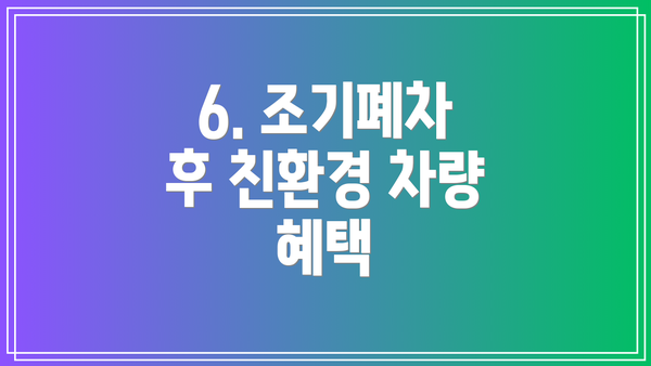 6. 조기폐차 후 친환경 차량 혜택