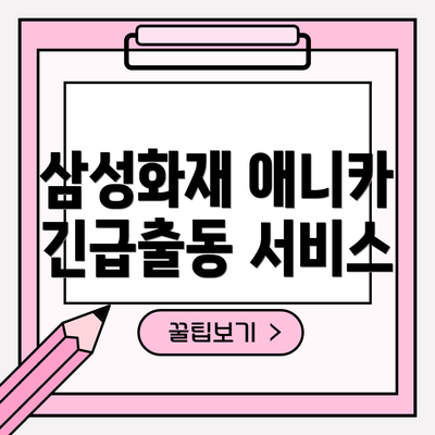 삼성화재 애니카 긴급출동 서비스