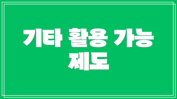 기타 활용 가능 제도