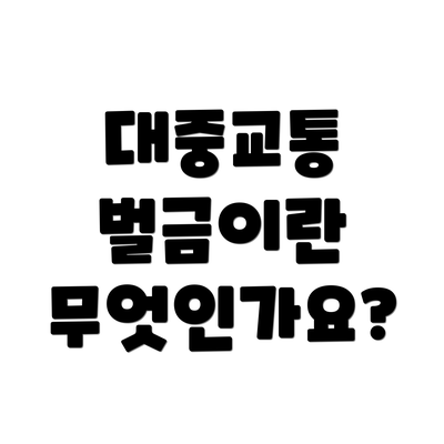 대중교통 벌금이란 무엇인가요?