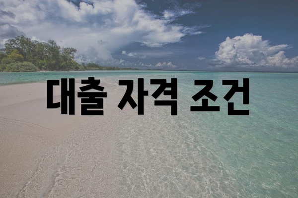 대출 자격 조건