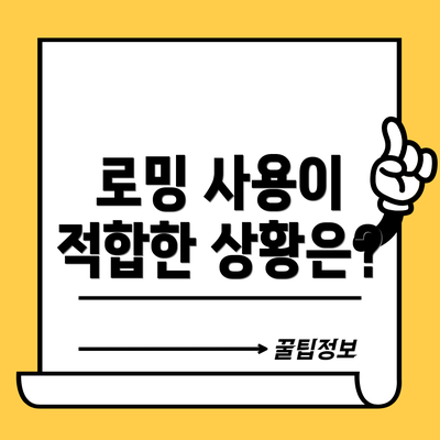 로밍 사용이 적합한 상황은?