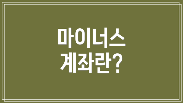 마이너스 계좌란?