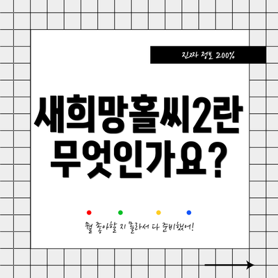 새희망홀씨2란 무엇인가요?