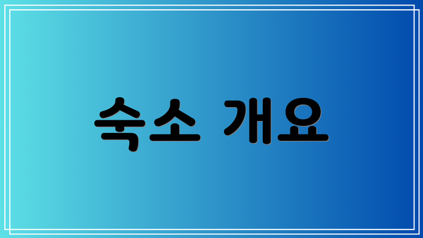 숙소 개요