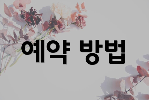예약 방법