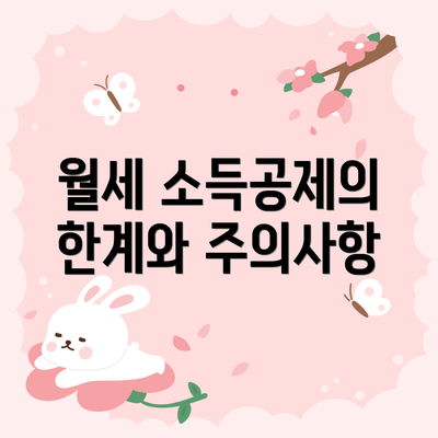 월세 소득공제의 한계와 주의사항