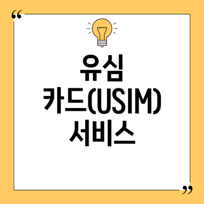유심 카드(USIM) 서비스