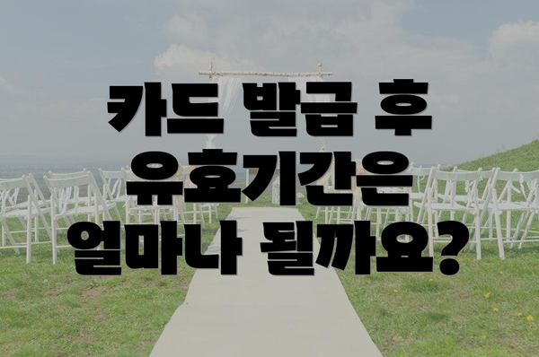 카드 발급 후 유효기간은 얼마나 될까요?