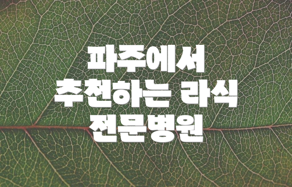 파주에서 추천하는 라식 전문병원