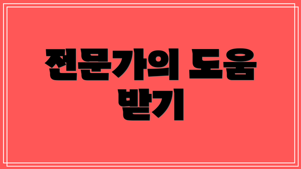 전문가의 도움 받기