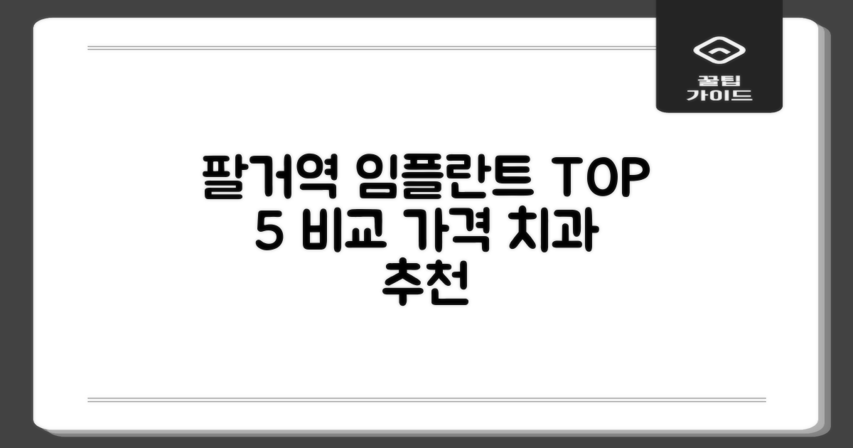 팔거역 임플란트 TOP 5: 가격 및 잘하는 치과 비교