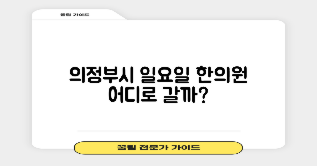 의정부시 일요일 한의원, 어디로 가야 할까요?