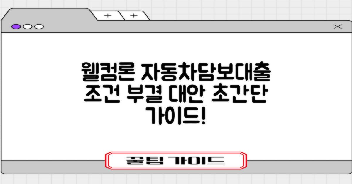 웰컴론 자동차담보대출, 조건과 부결 시 대안은?