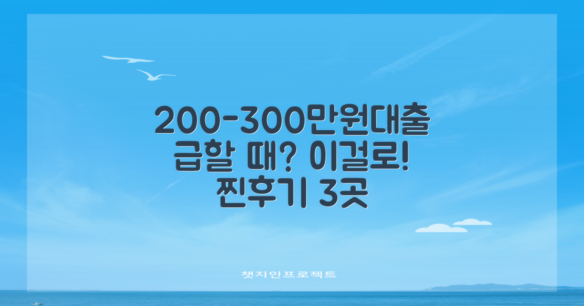 200-300만원대출 찐 후기 3곳: 급할 때, 이것으로 해결 가능할까?