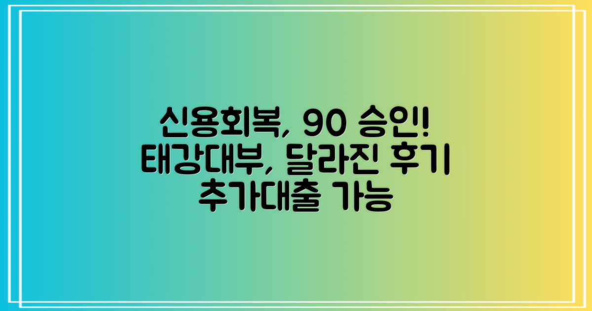 신용회복 태강대부, 이전과 달라진 현재: 추가대출 승인율 90% 돌파 후기
