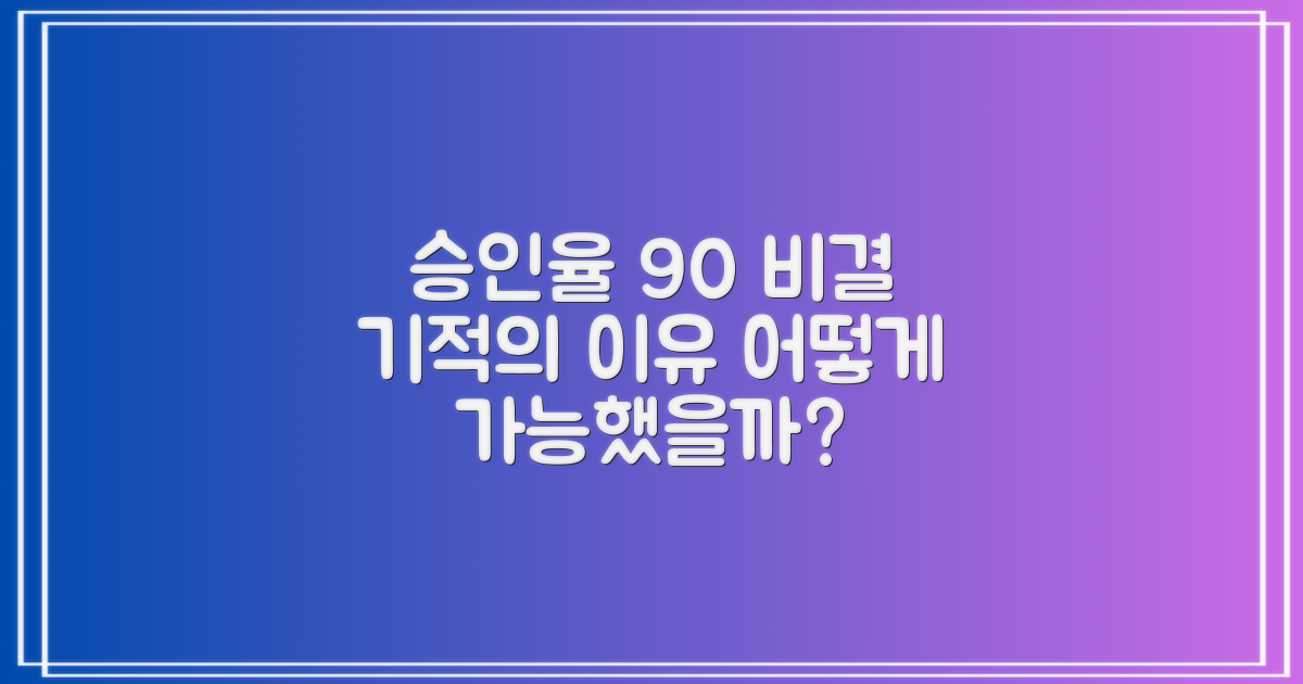 승인율 90% 기적의 비결, 어떻게 가능했을까?