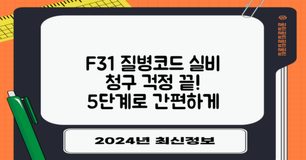 F31 질병코드, 실비 청구 걱정 끝! 5단계로 간편하게 받는 방법