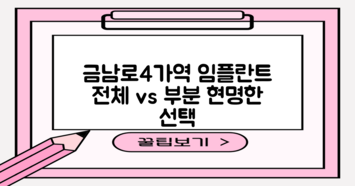 금남로4가역 임플란트: 전체 vs 부분, 현명한 선택 가이드