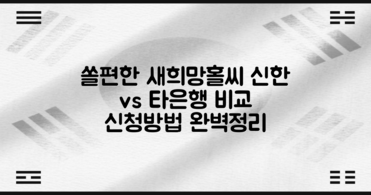 신한 쏠편한 새희망홀씨, 신청 어떻게 할까요? (신한 vs 타 은행 상품 비교)