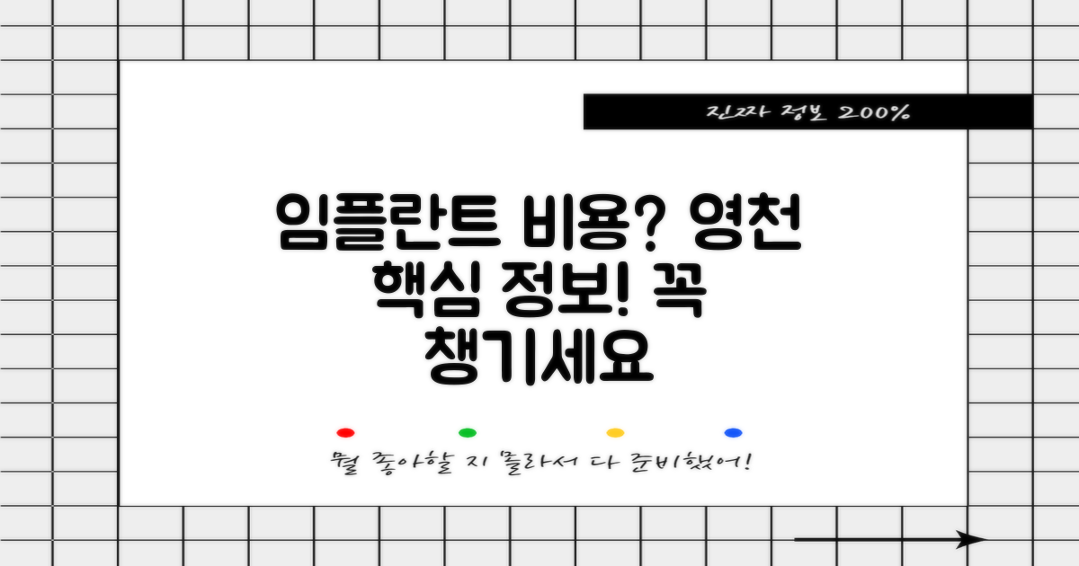 영천시 임플란트 예상 비용 및 고려사항