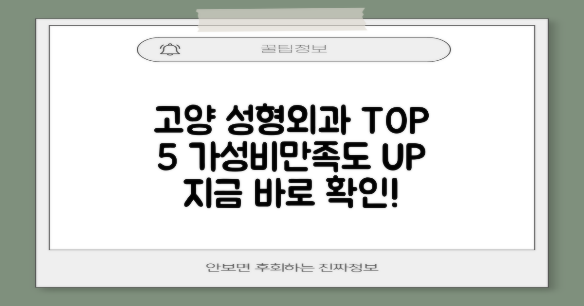 고양시 성형외과 BEST 5: 합리적인 가격과 만족도 높은 후기