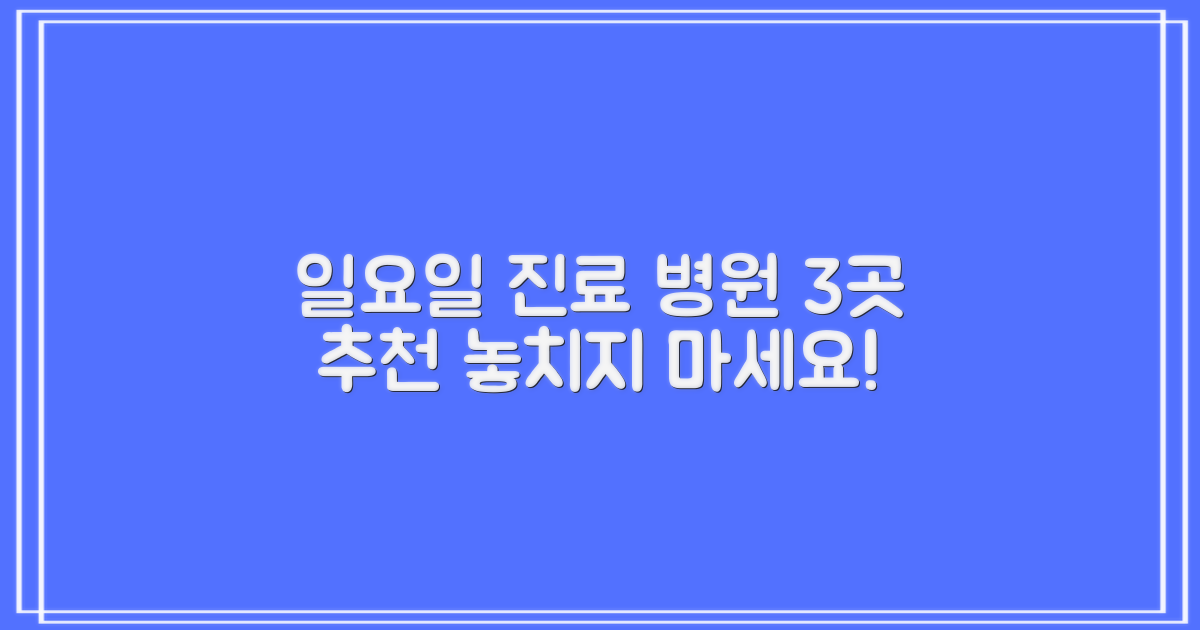 3가지 일요일 진료 병원 추천