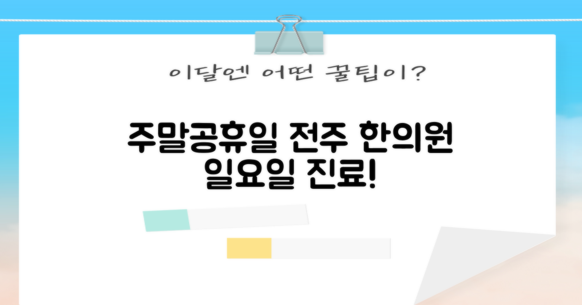 전주 일요일 한의원: 주말·공휴일 진료는 여기!