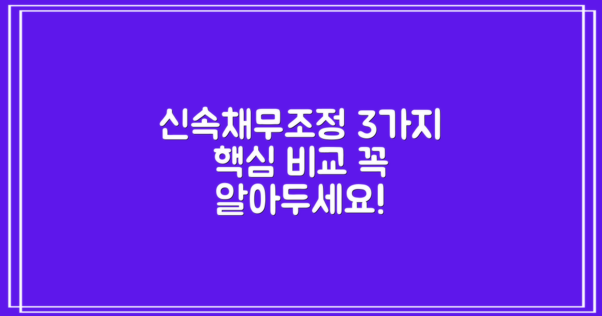 신속채무조정 3가지 핵심 차이점